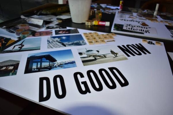 Vision Board Example Large Letter Stickers and Photos