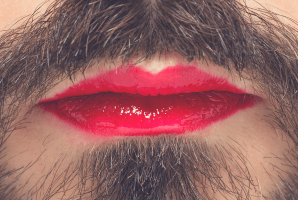 Man mustache lipstick transgender