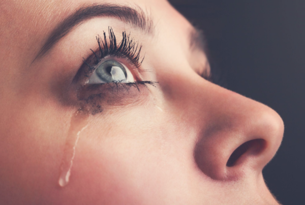 Crying woman up close grief sad tear