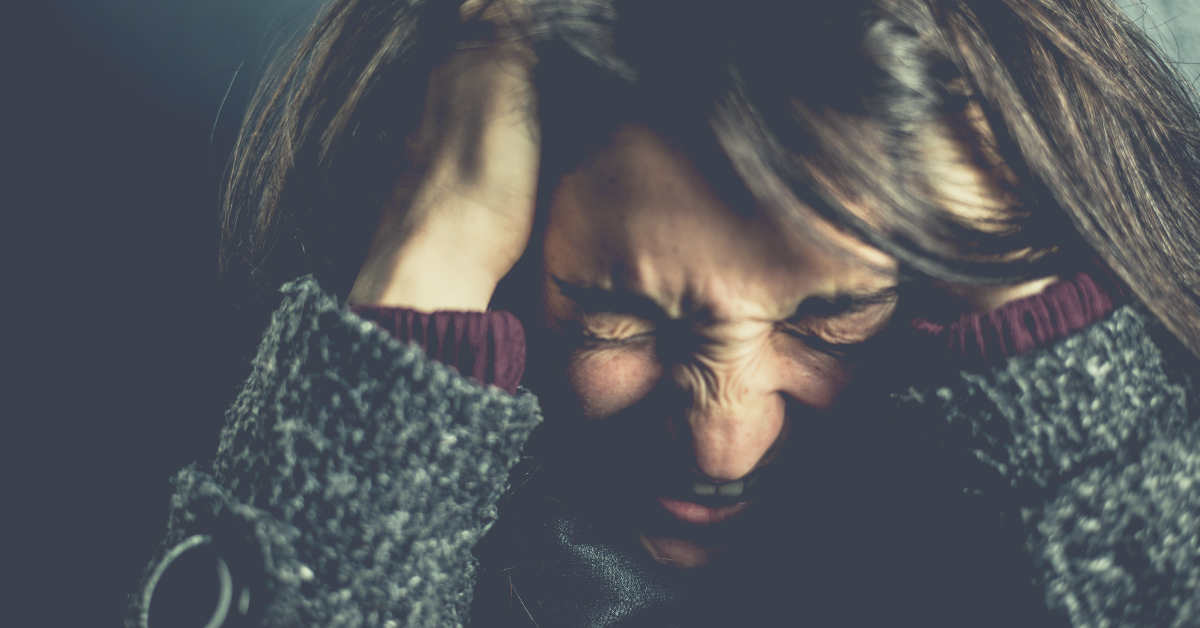 Overwhelmed woman